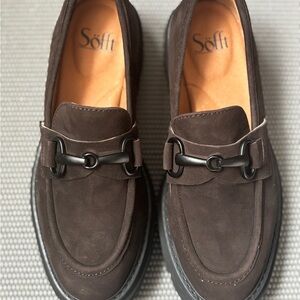 Sofft Satara Suede Bit Buckle Lug Sole Loafers Size 7M